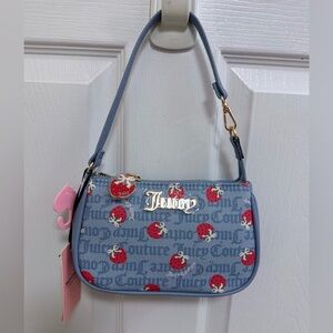 NWT Juicy Couture Dusty Blue/Red Berry Sweet Convertible Wristlet